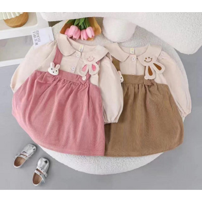 PAKET DRESS GIRLS LITTLE RABBITS BOW ISI 12 PCS (PRE ORDER)